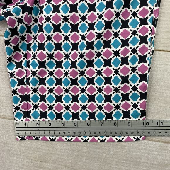 Nivo by Lanctot Golf Shorts Womens 6 Geometric Print Stretch Bermuda Pockets - Picture 6 of 10